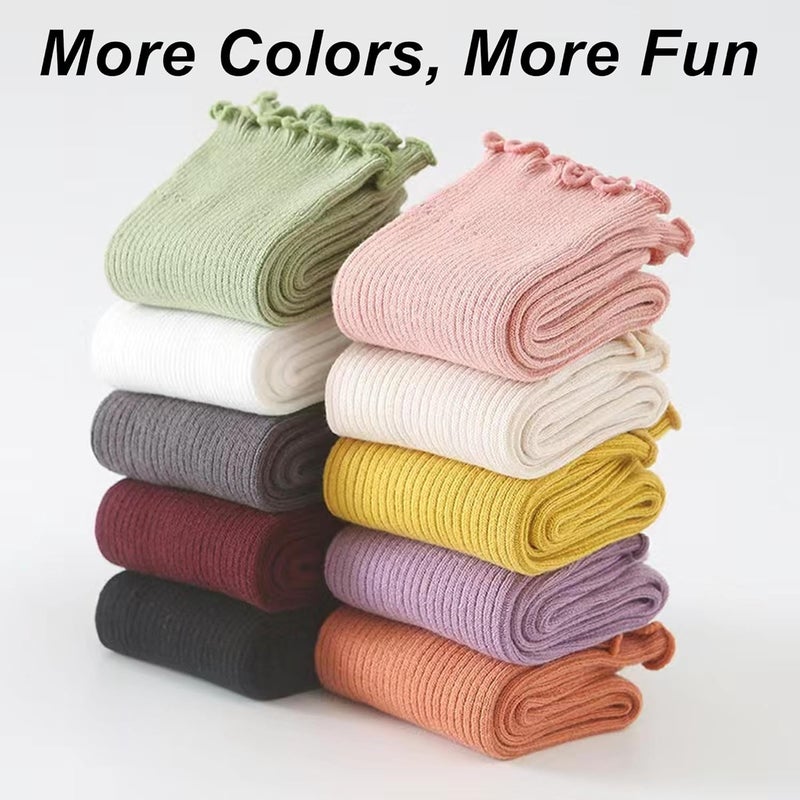 BISOUSOX Ruffle Socks Woman, White Boot Cozy Crew Cute Frilly Ankle Dress Socks for Women Girls Turn-Cuff Size 5 7-9 - Image 2